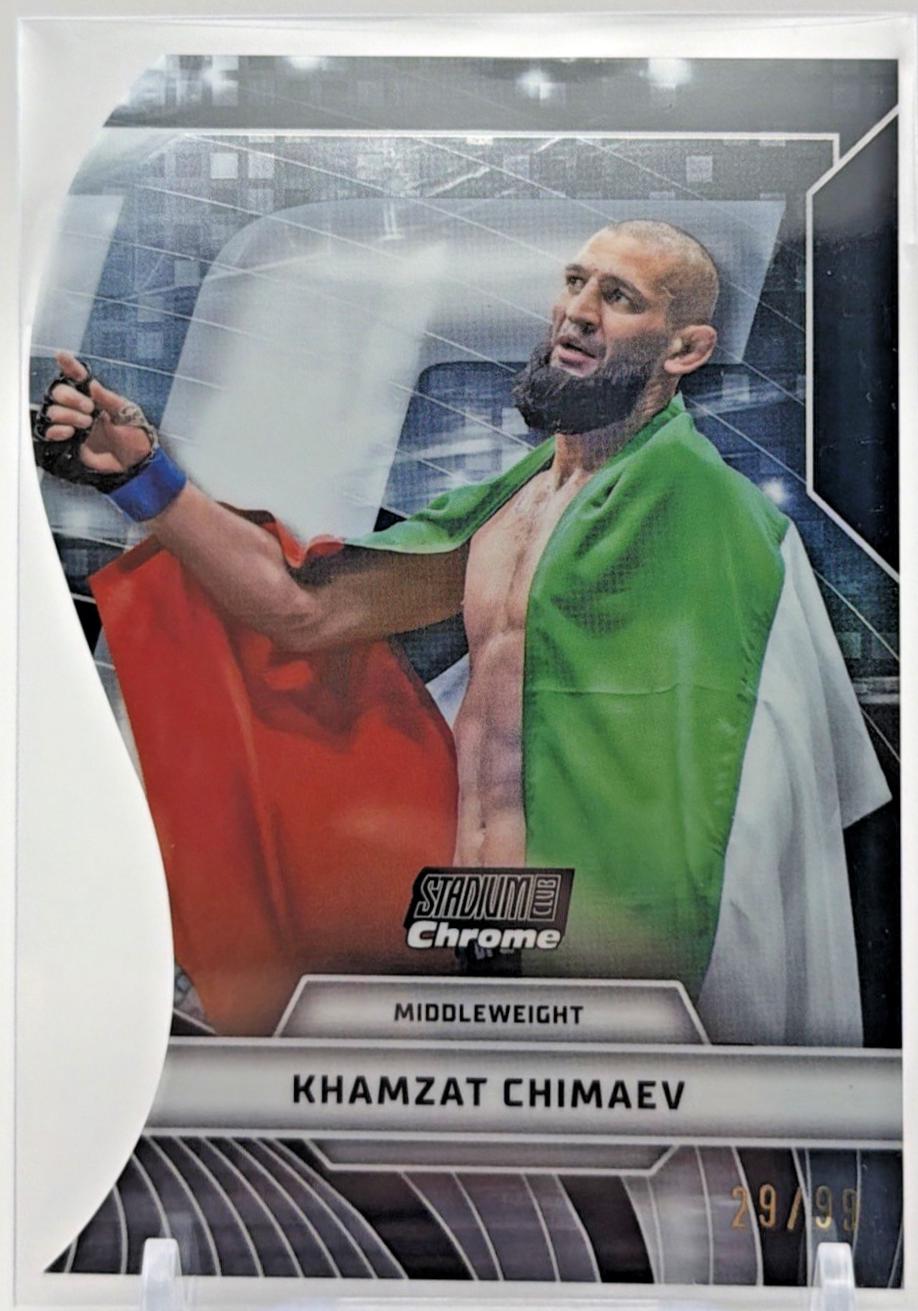 Khamzat Chimaev 2026 Topps Stadium Club UFC Triumvirates #TV-6 Black Refractor