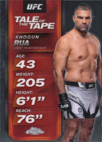 Mauricio Rua 2025 Topps Chrome UFC Tale of the Tape #TTT-15 Superfractor