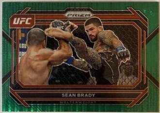 Sean Brady 2023 Panini Prizm UFC Base #51 Green Pulsar