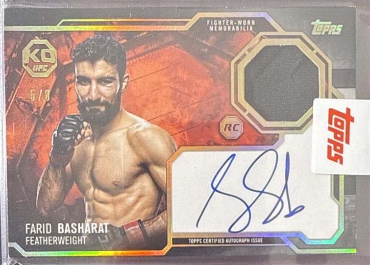 Farid Basharat 2025 Topps Knockout UFC Knockout Autograph Relics #KAR-FB Platinum