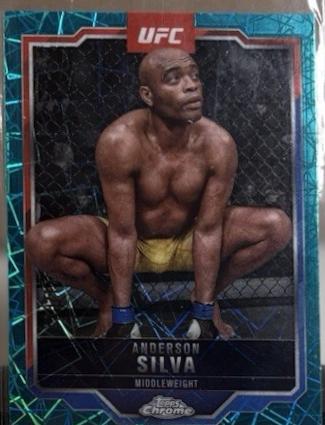 Anderson Silva 2025 Topps Chrome UFC Base #44 Teal Lazer Refractor