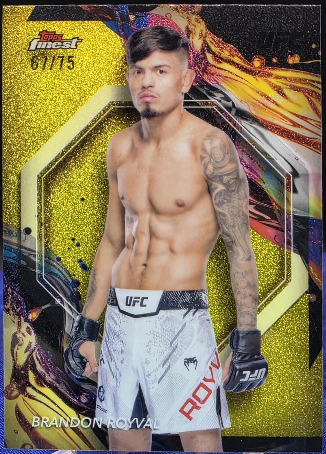 Brandon Royval 2024 Topps Finest UFC Base Uncommon #161 Yellow Glitter Refractor