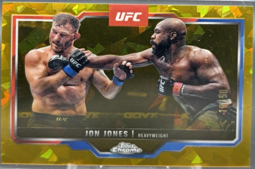 Jon Jones 2025 Topps Chrome Sapphire UFC Base Sapphire #83 Gold Sapphire