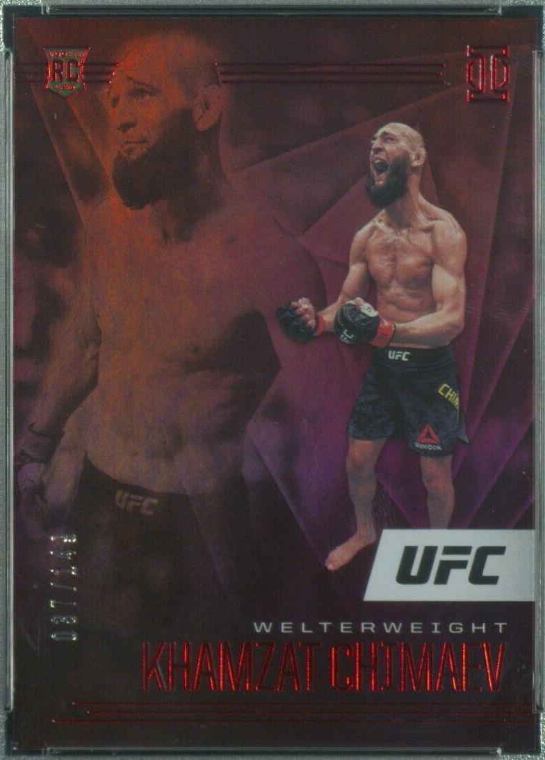 Khamzat Chimaev 2021 Panini Chronicles UFC Base Illusions #174 Red