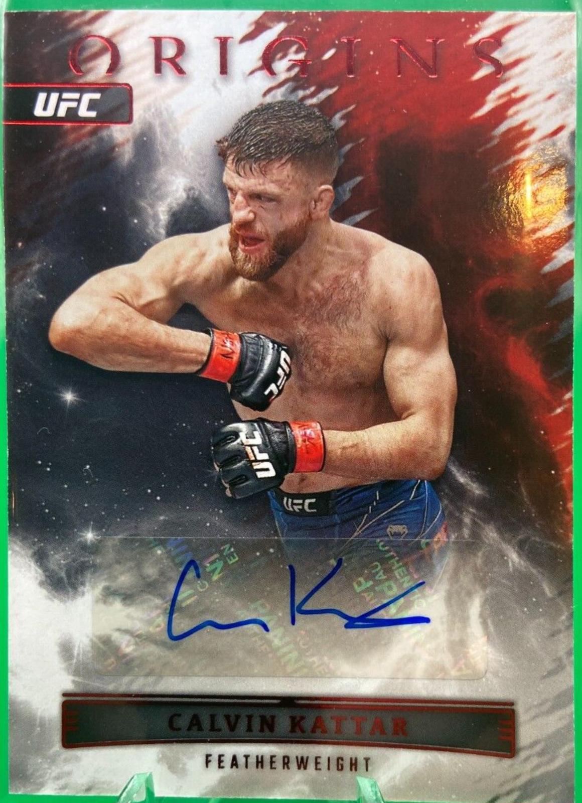 Calvin Kattar 2023 Panini Chronicles UFC Origins Autographs #17 Red