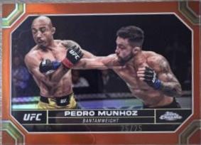 Pedro Munhoz 2024 Topps Chrome UFC Base #155 Orange Refractor