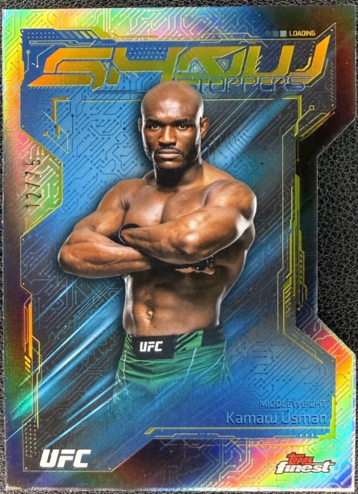Kamaru Usman 2025 Topps Finest UFC Showstoppers #SS-20 Die-Cut Refractor