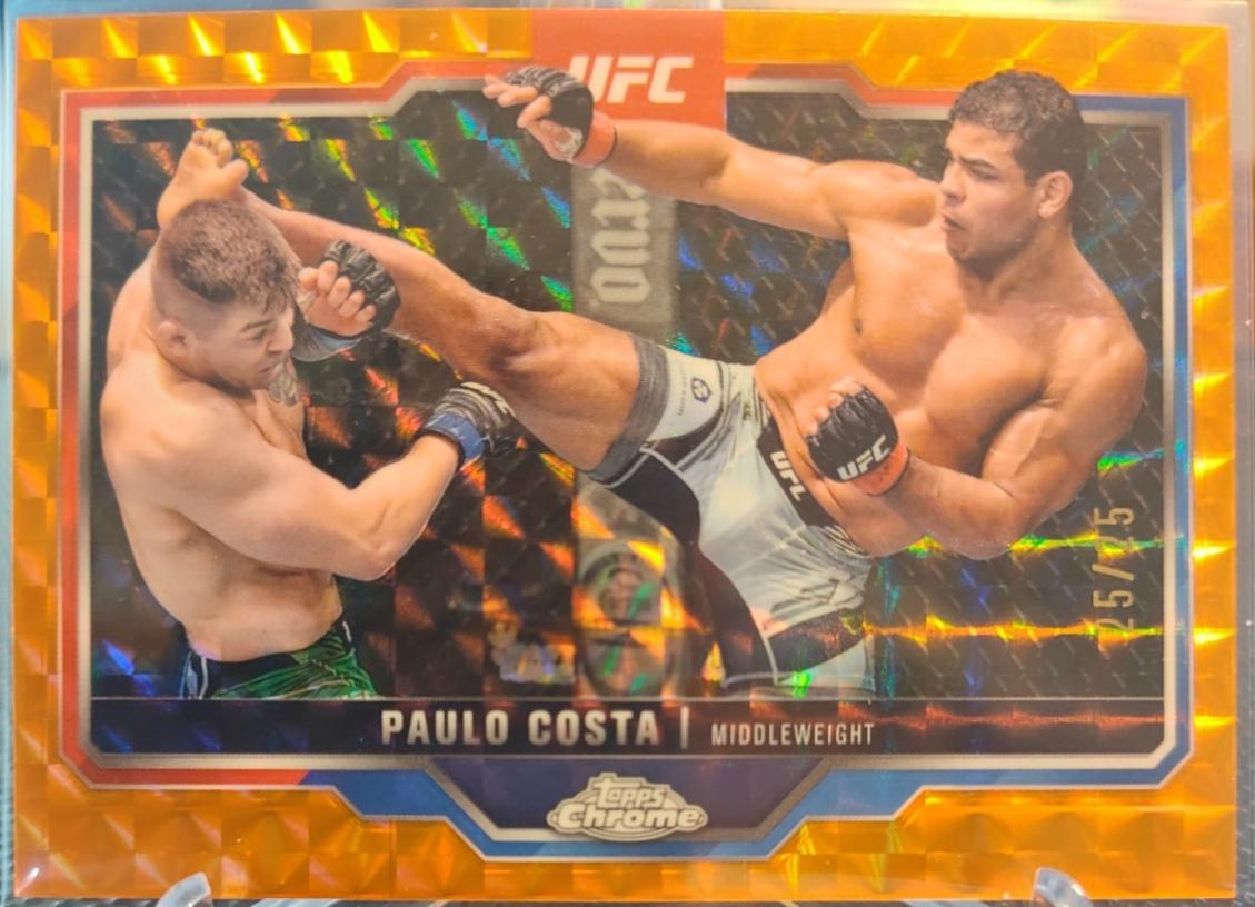 Paulo Costa 2025 Topps Chrome UFC Base #153 Orange Geometric Refractor