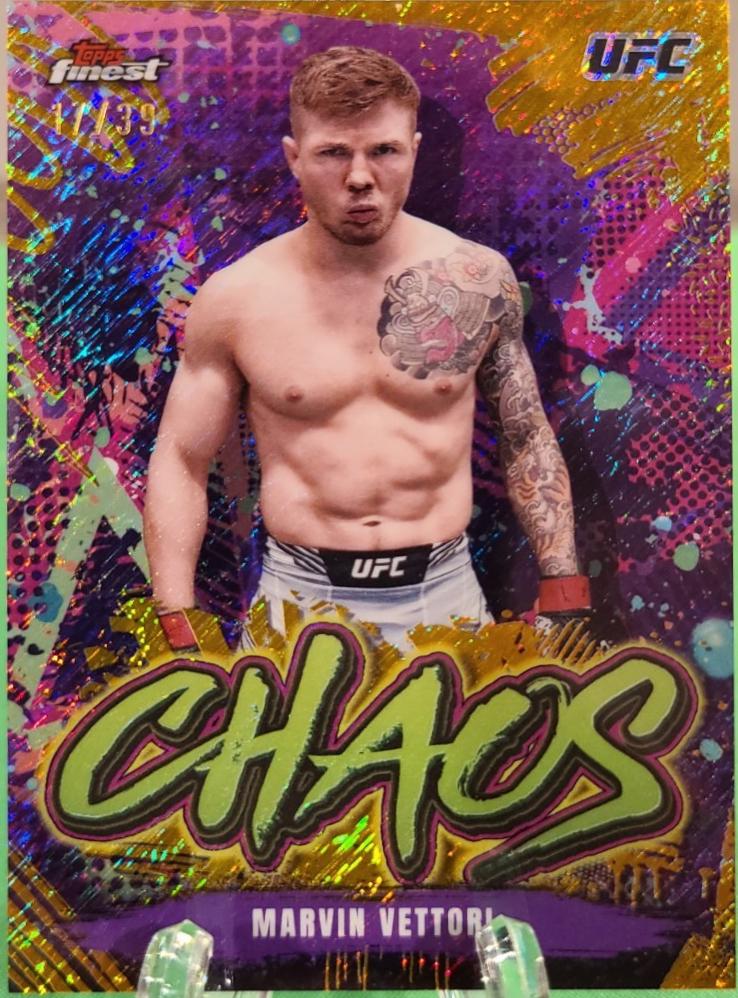 Marvin Vettori 2024 Topps Finest UFC Chaos #CHA-3 Gold Shimmer Refractor