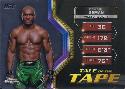 Kamaru Usman 2024 Topps Chrome UFC Tale of the Tape #TFT-13 Superfractor