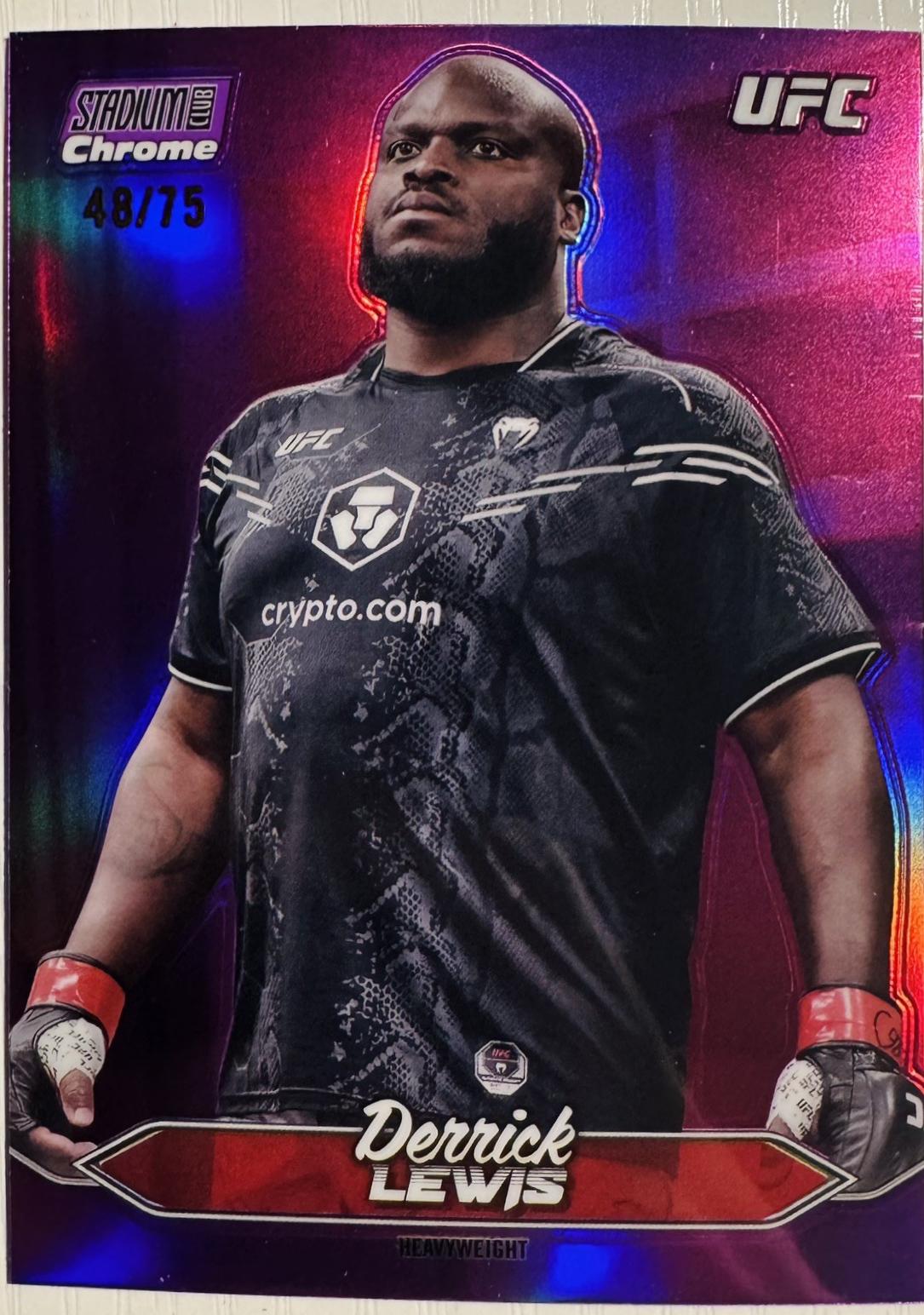 Derrick Lewis 2025 Topps Stadium Club UFC Base Chrome #C-73 Gold Minted Refractor