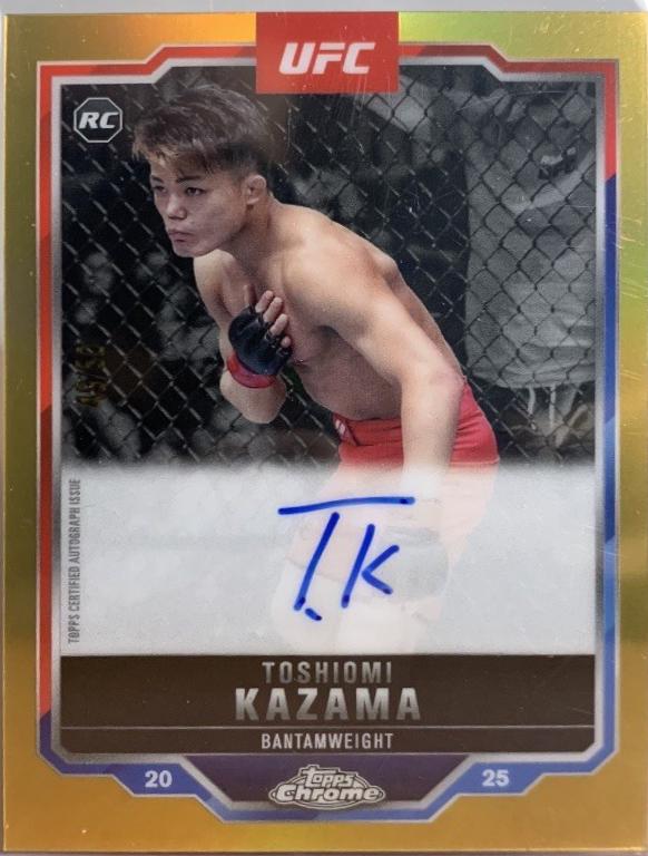 Toshiomi Kazama 2025 Topps Chrome UFC Chrome Rookie Autographs #CRA-TK Gold Refractor