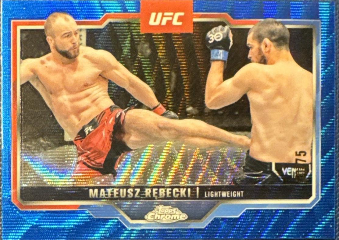Mateusz Rębecki 2025 Topps Chrome UFC Base #61 Blue Wave Refractor