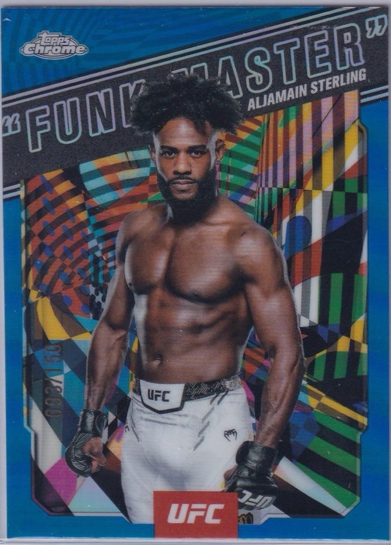 Aljamain Sterling 2025 Topps Chrome UFC AKA #AKA-13 Blue Refractor