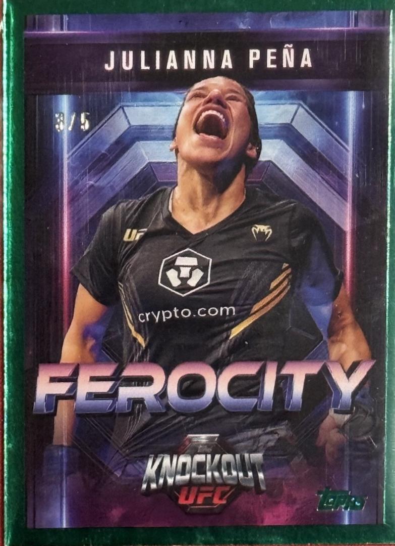 Julianna Peña 2025 Topps Knockout UFC Ferocity #FE-11 Emerald