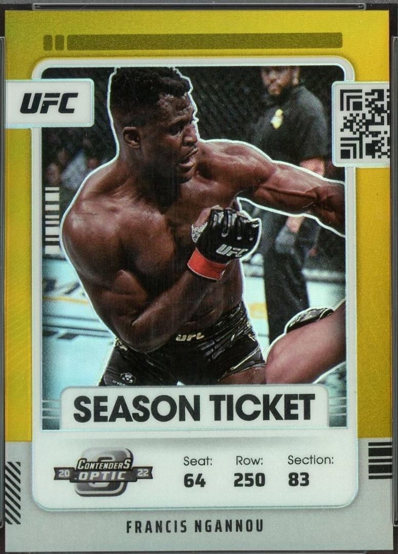 Francis Ngannou 2022 Panini Chronicles UFC Base Contenders Optic Season Ticket #363 Gold