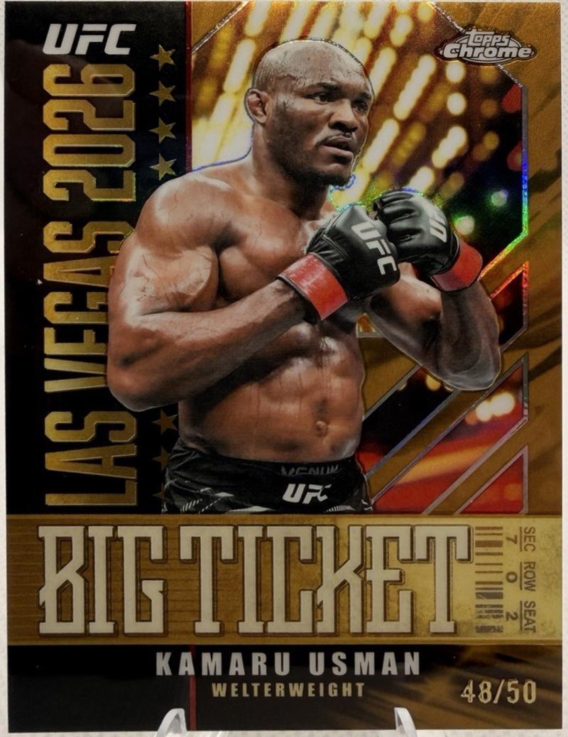 Kamaru Usman 2026 Topps Chrome UFC Big Ticket #BT-12 Gold