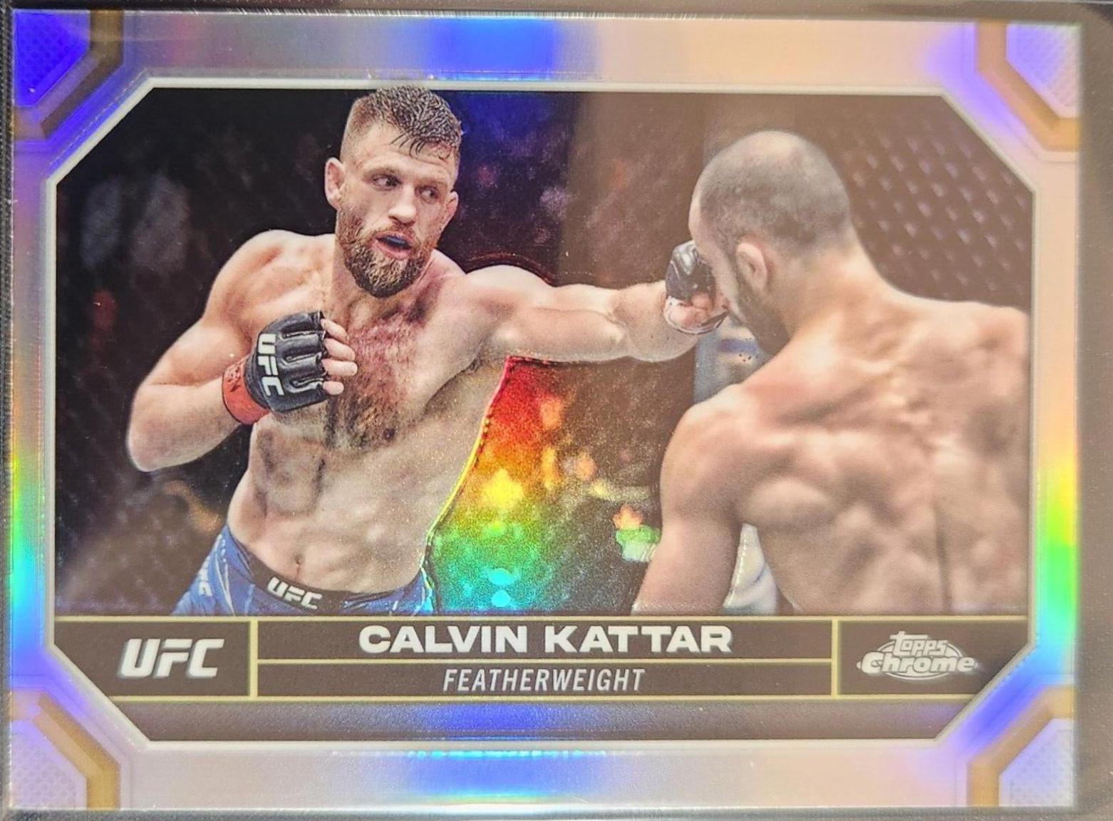 Calvin Kattar 2024 Topps Chrome UFC Base #37 Refractor