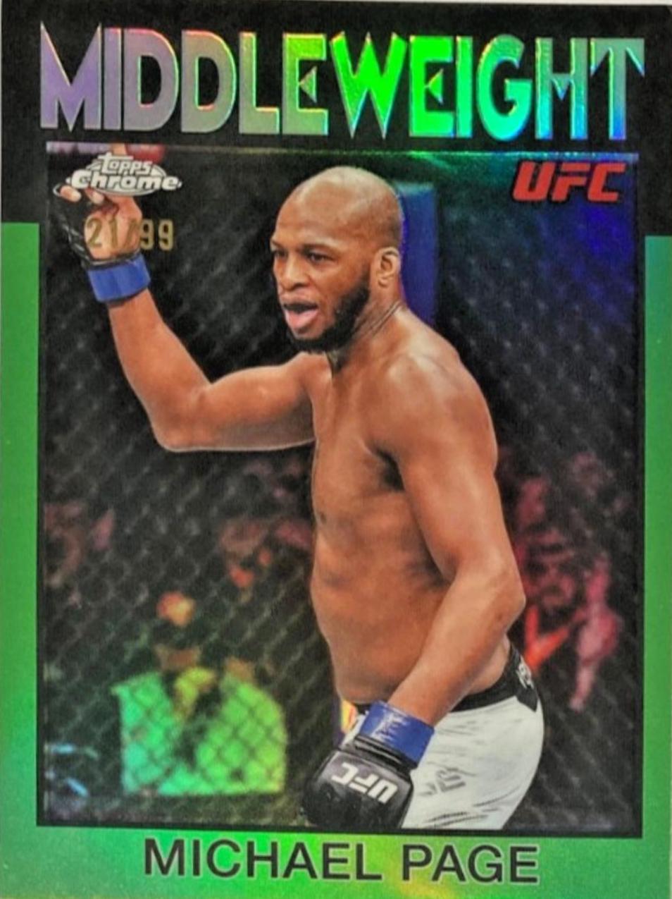 Michael Page 2026 Topps Chrome UFC 1986 Topps #86-10 Green Refractor
