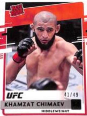 Khamzat Chimaev 2021 Panini Chronicles UFC Base Donruss Rated Rookies #25 Purple