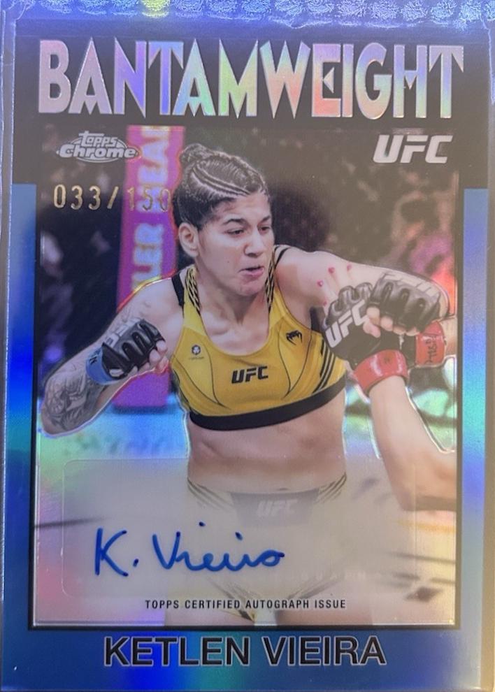 Ketlen Vieira 2026 Topps Chrome UFC 1986 Topps Signatures #86S-KV Blue Refractor