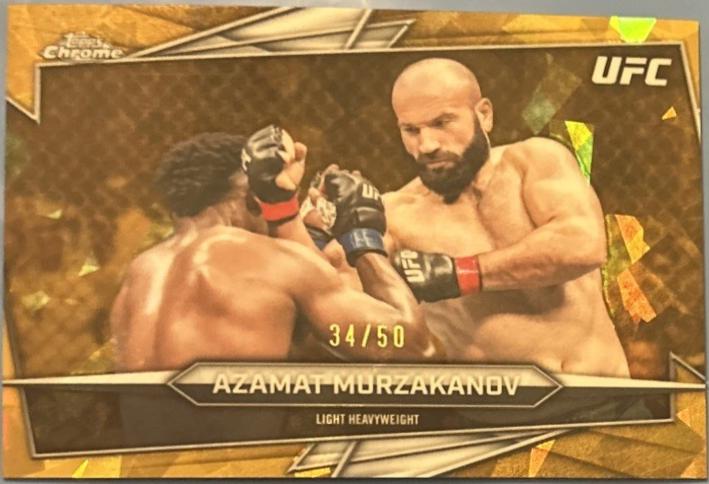 Azamat Murzakanov 2026 Topps Chrome UFC Base #19 Gold Refractor