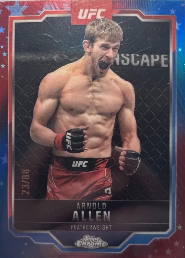 Arnold Allen 2025 Topps Chrome UFC Base #25 Red White Blue Refractor