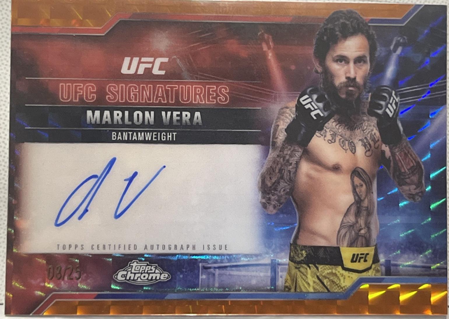 Marlon Vera 2025 Topps Chrome UFC UFC Signatures #SIG-MV Orange Refractor