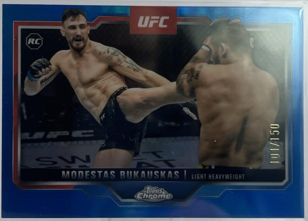Modestas Bukauskas 2025 Topps Chrome UFC Base #8 Blue Refractor