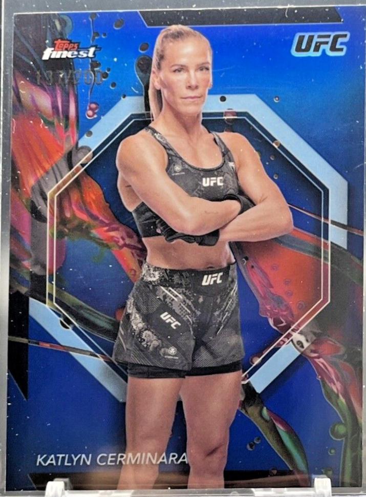 Katlyn Cerminara 2024 Topps Finest UFC Base Common #25 Blue Refractor