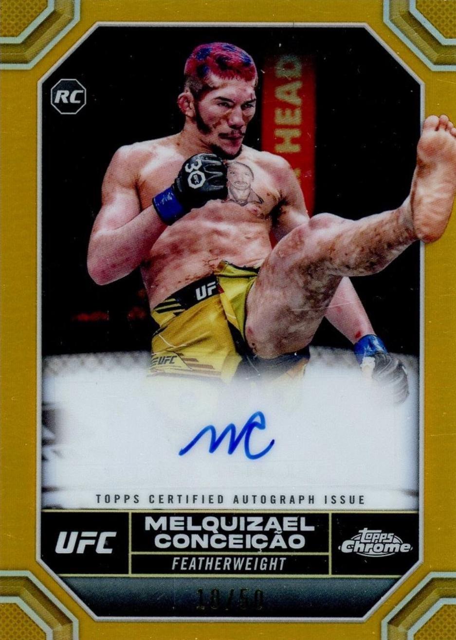 Melquizael Conceição 2024 Topps Chrome UFC Chrome Rookie Autographs #CRA-MCO Gold Refractor