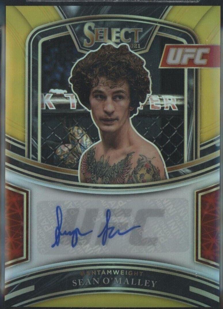 Sean O'Malley 2021 Panini Select UFC Signatures #44 Gold Prizms