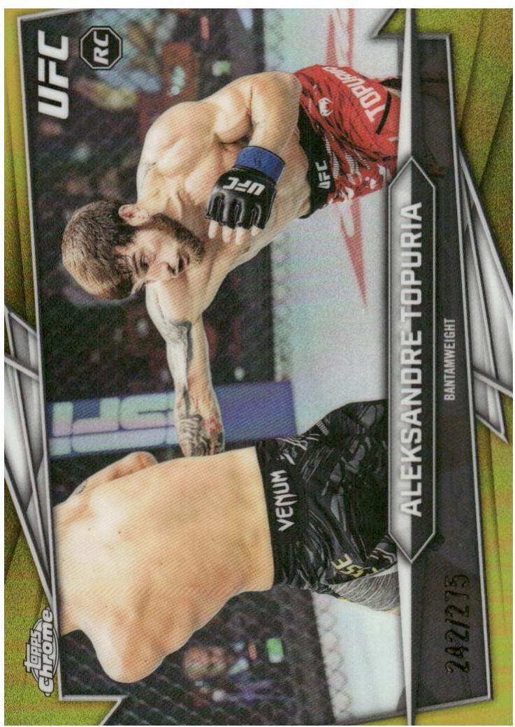 Aleksandre Topuria 2026 Topps Chrome UFC Base #187 Yellow Refractor