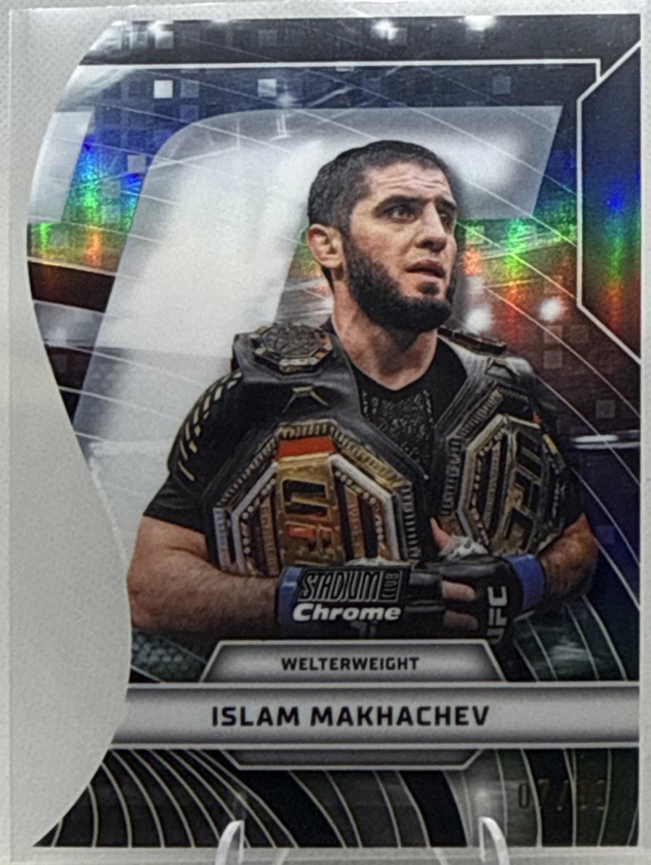 Islam Makhachev 2026 Topps Stadium Club UFC Triumvirates #TV-3 Black Refractor