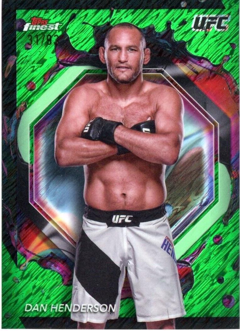 Dan Henderson 2024 Topps Finest UFC Base Rare #299 Green Shimmer Refractor