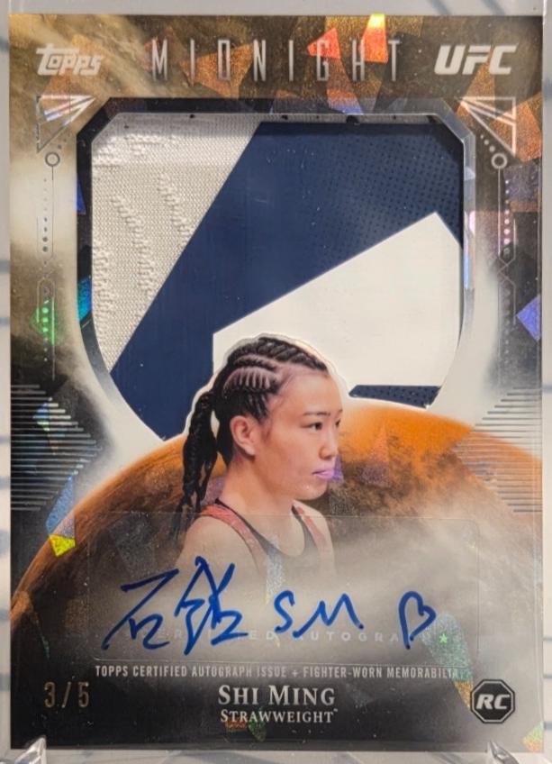 Shi Ming 2026 Topps Midnight UFC Rookie Relic Autographs #RRA-MS Moon Beam
