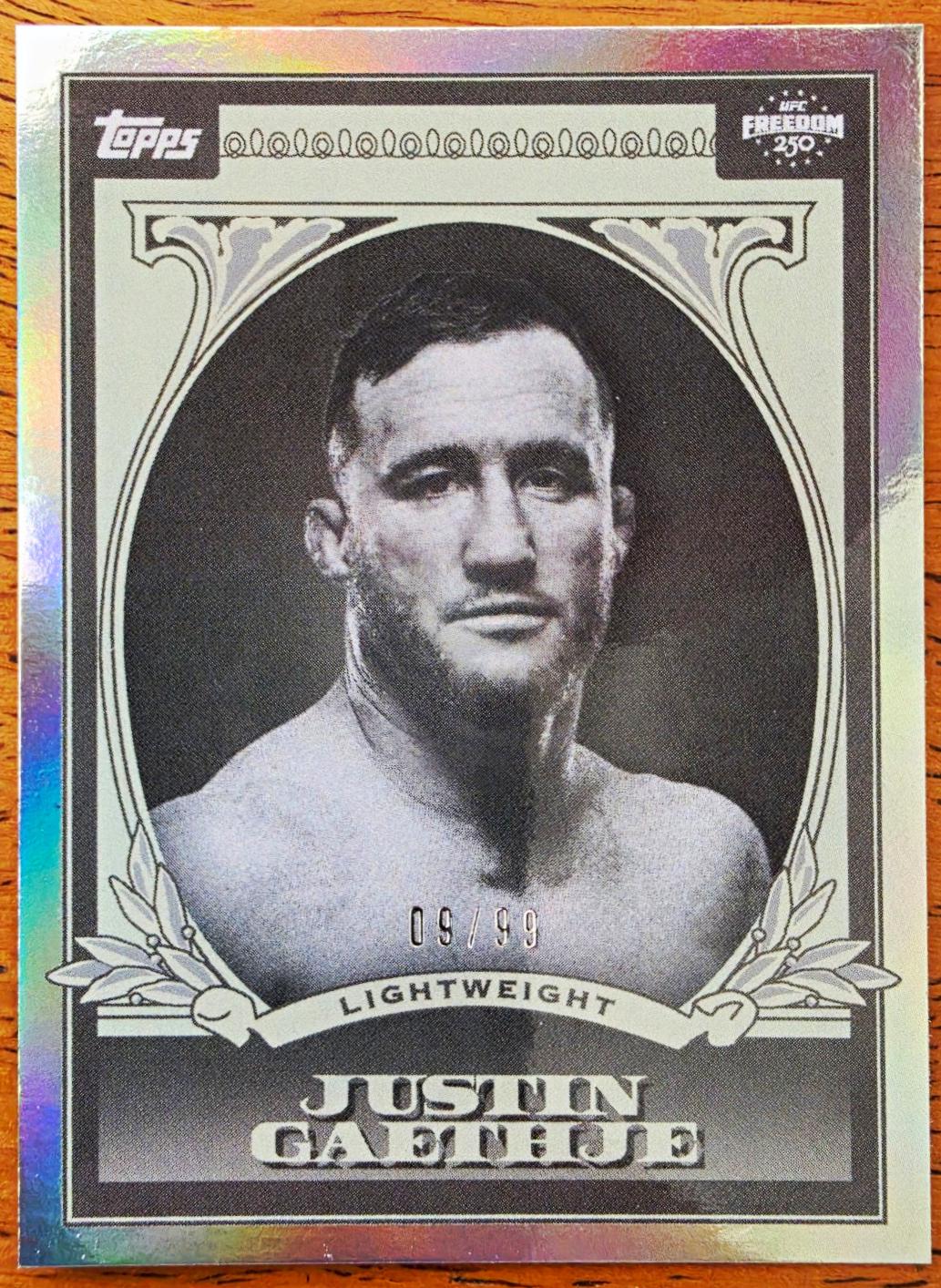 Justin Gaethje 2026 Topps UFC Freedom 250 UFC Dollar #UD-28 Green