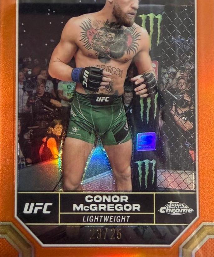 Conor McGregor 2024 Topps Chrome UFC Base #49 Orange Refractor