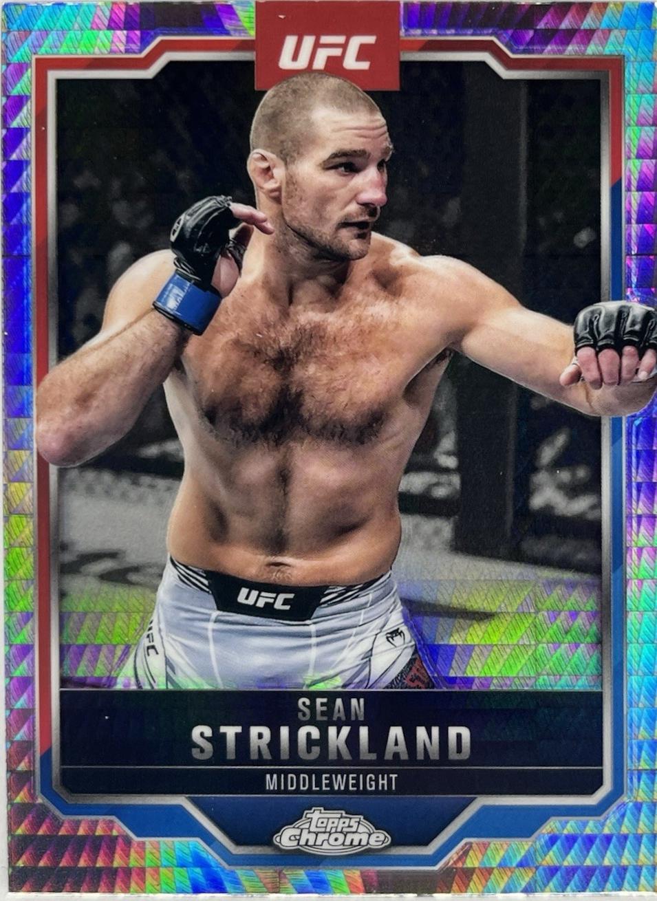 Sean Strickland 2025 Topps Chrome UFC Base #74 Prism Refractor