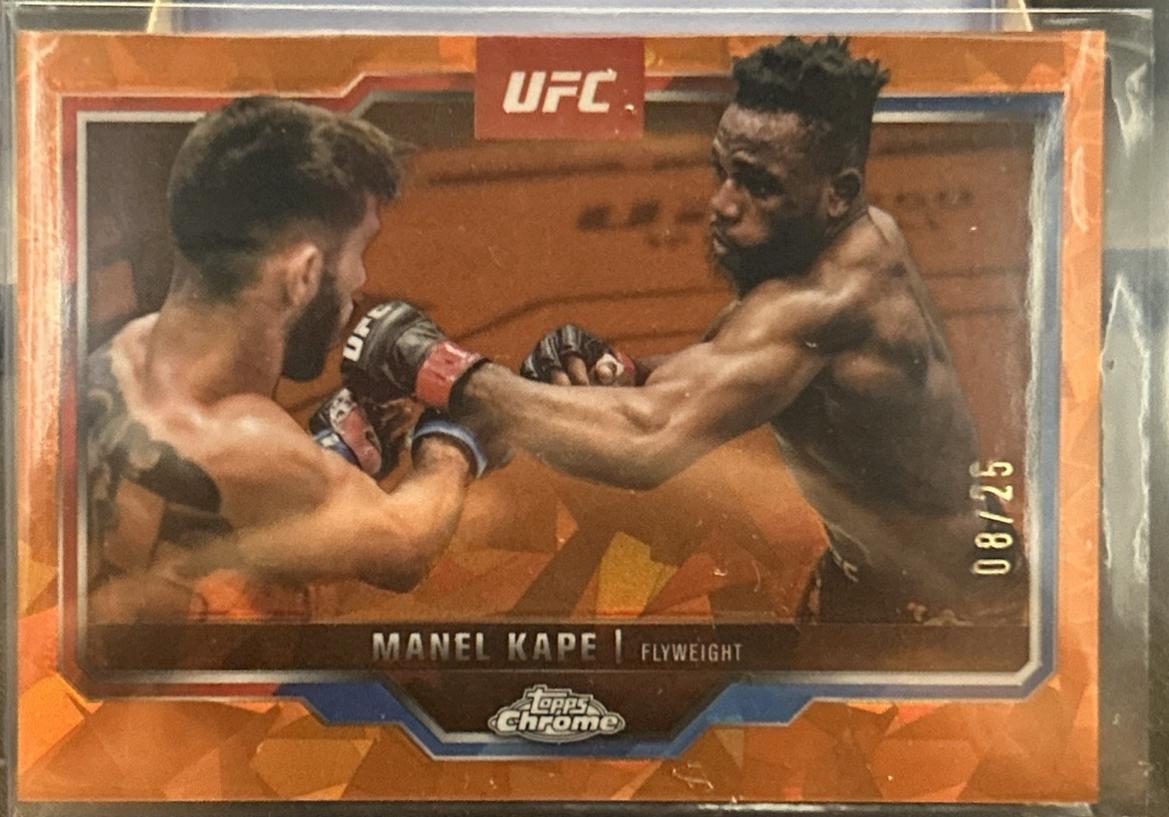 Manel Kape 2025 Topps Chrome Sapphire UFC Base Sapphire #58 Orange Sapphire