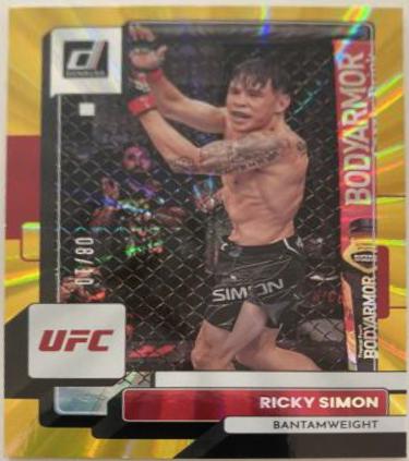 Ricky Simon 2023 Panini Donruss UFC Base #157 Gold Laser