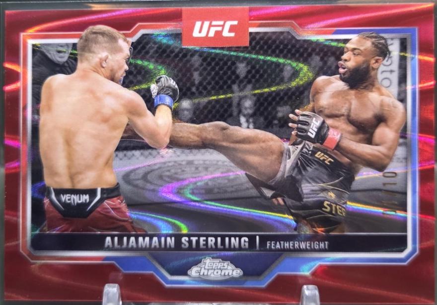 Aljamain Sterling 2025 Topps Chrome UFC Base #64 Black Refractor