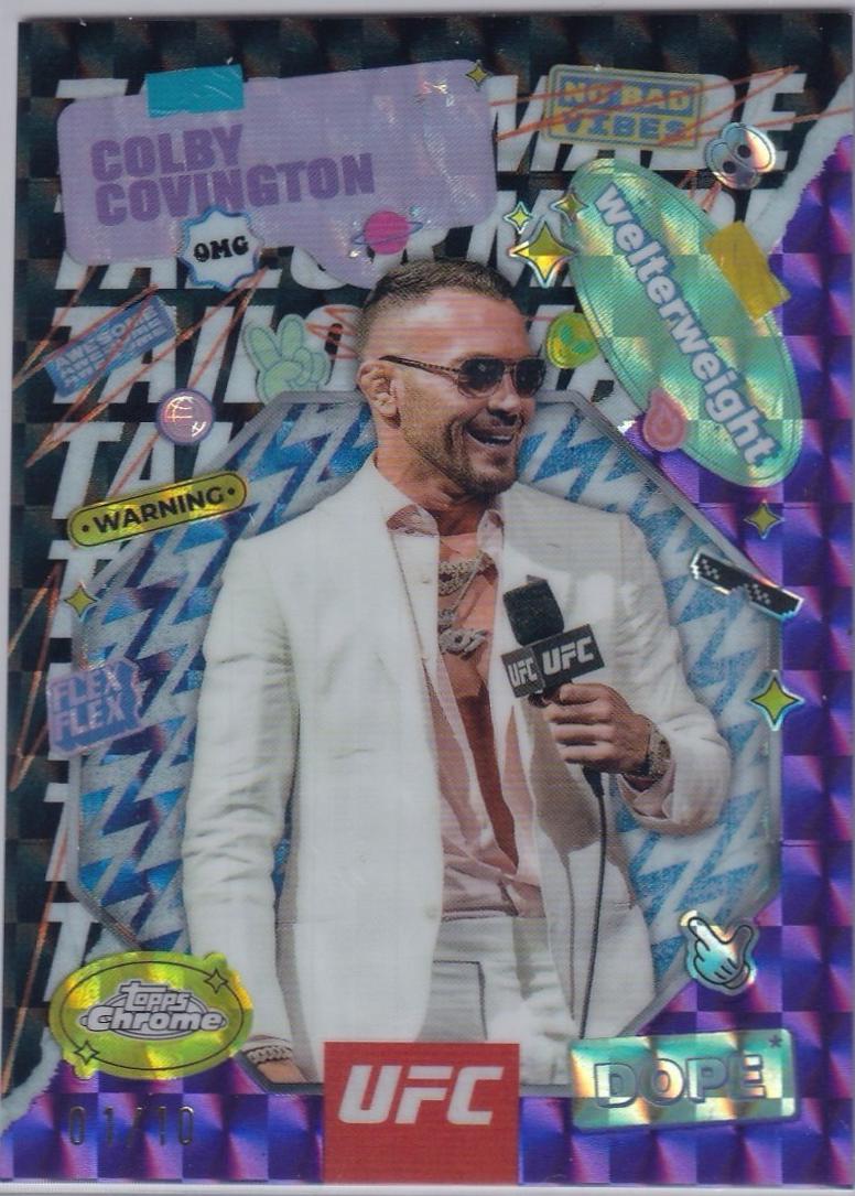 Colby Covington 2025 Topps Chrome UFC Tailor Made #TRM-5 Geometric Purple Refractor