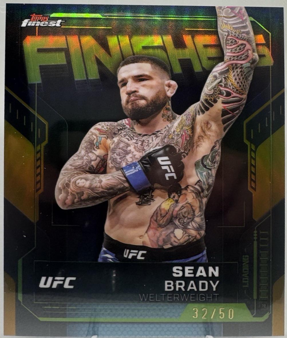 Sean Brady 2025 Topps Finest UFC Finishers #FN-24 Gold Refractor