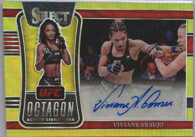 Viviane Araujo 2022 Panini Select UFC Octagon Action Signatures #24 Gold