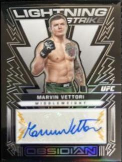 Marvin Vettori 2023 Panini Chronicles UFC Obsidian Lightning Strike Signatures #22 White Mojo