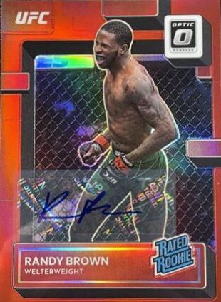 Randy Brown 2023 Panini Donruss Optic UFC Base Rated Rookies Signatures #105 Red