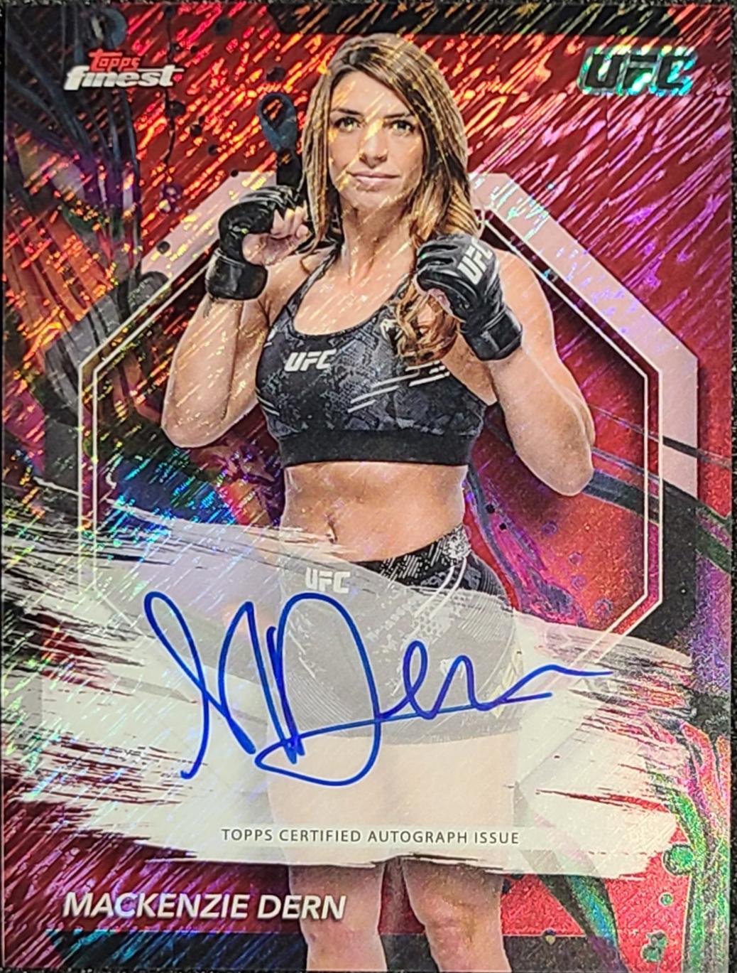 Mackenzie Dern 2024 Topps Finest UFC Finest Autographs #FA-MDN Red Shimmer Refractor