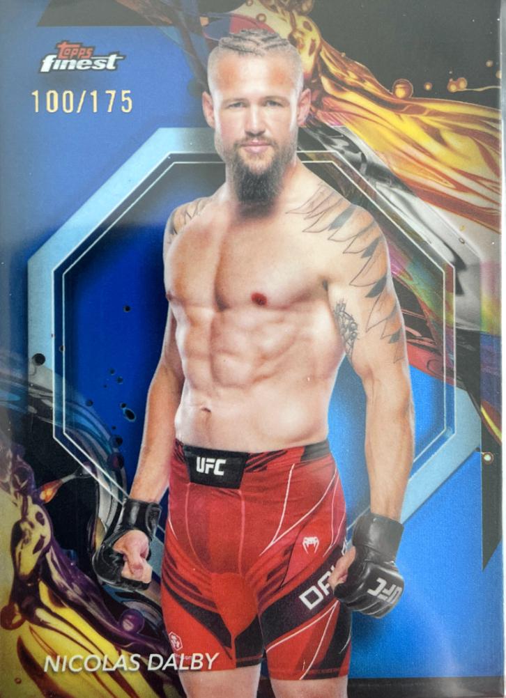 Nicolas Dalby 2024 Topps Finest UFC Base Uncommon #114 Blue Refractor