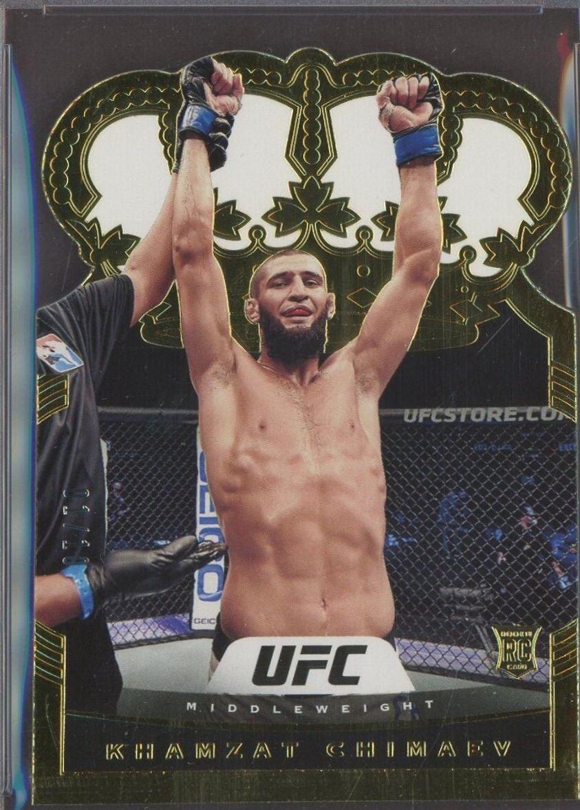 Khamzat Chimaev 2021 Panini Chronicles UFC Base Crown Royale #18 Gold